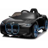 Megaleg BMW i4 elbil til børn 12v m/gummihjul, 2.4G remote lædersæde