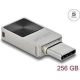 DeLock Memory Stick Micro Hukommelseskort & USB Stik DeLock 54009 USB Stick, 256GB, silber/ vernickelt