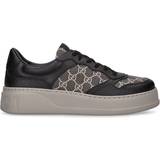 Gucci Snørebånd Sneakers Gucci GG leather-trimmed canvas sneakers black