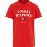 Rød T-shirts Tommy Hilfiger Th Logo T-shirt Fierce Red-12 år