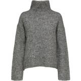 Nylon - Oversized Overdele Selected High Neck Pullover - Light Grey Melange