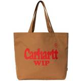 Carhartt Lærred Tasker Carhartt Canvas Graphic Tote Large Spree Print, Hamilton Brown/Red WIP Brun One Size