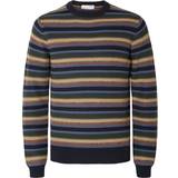 Herre - One Size Overdele Selected Stribet Pullover Blå