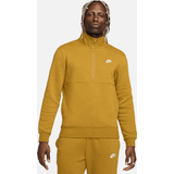 Gul - Høj krave Overdele Nike Sportswear Club-pullover med børstet bagside og halv lynlås til mænd brun