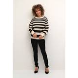 Cream Sweatere Cream Crmuka Knitted Pullover Kvinde Sweaters hos Magasin Pitch Black Stripe