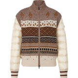 Bogner Cashmere Tøj Bogner Anies hybrid knit jacket for women Brown/Beige 14/XXL