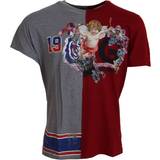 50 - Grå T-shirts & Toppe Dolce & Gabbana Red Gray Two Model DG Angel Crewneck T-shirt IT48