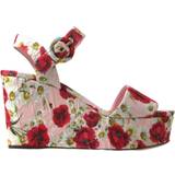 36 - Multifarvet Højhælede sko Dolce & Gabbana Multicolor floral print Wedges Floral Ankle Strap Sandals EU36.5/US6