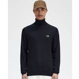 48 - Uld Sweatere Fred Perry Black Embroidered Turtleneck 198 BLACK