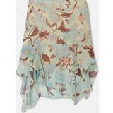 46 - Grøn - M Nederdele Stella McCartney Lady Garden Print Silk Chiffon Skirt, Woman, Mint Multicolour, Mint Multicolour