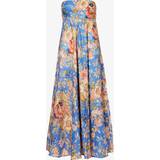 Blomstrede - Hør Kjoler Zimmermann Womens Dusty Blue Floral August Floral-print Linen Midi Dress