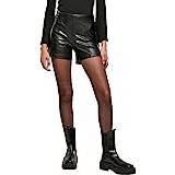 5XL - Dame - L32 Shorts Urban Classics Damen Synthetic Leather Shorts, Black