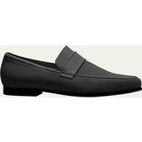7,5 - Lærred Loafers Toteme Leather-trimmed canvas penny loafers black