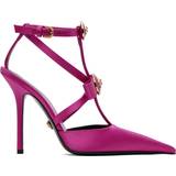 41 - Satin Højhælede sko Versace Pink Gianni Ribbon Cage Satin Heels 1PP4V-Warterlily-Ver IT