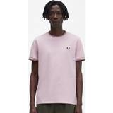 Fred Perry Pink Overdele Fred Perry T-Shirt Baumwolle Rundhals rosa
