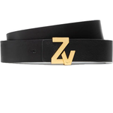 Zadig & Voltaire Dame Tøj Zadig & Voltaire Womens Noir Logo-buckle Leather Belt