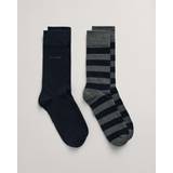 Grå - Stribede Undertøj Gant Herre 2-Pack tværstribede og ensfarvede sokker 43-45 Grå