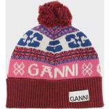 Ganni Rød Tøj Ganni Graphic Wool Beanie Women's One