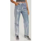 Dame - Sølv Jeans Only Straight leg jeans Blue Denim Silver Coating Onljaci Mw Silver Coated Jns Dn Jeans