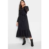8 - Lang Kjoler LTS Tall Dobby Tiered Dress Black