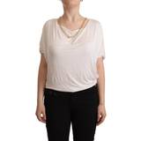 42 - One Size Overdele Guess by Marciano White Short Sleeves Gold Chain T-shirt Top IT42