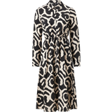 Dame - Lange kjoler - Polyamid Vero Moda Skjortekjole vmIris L/S Calf Shirt Dress Wvn Pop Sort