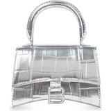 Dame - Sølv Håndtasker Balenciaga Women's Hourglass Mini Handbag Metallized Crocodile Embossed Silver Silver one-size