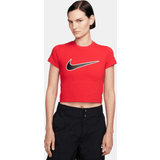 48 - Dame - Jersey Overdele Nike Street Cropped T-Shirt, University Red/University Red