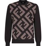 One Size - Uld Overdele Fendi Brown Wool Logo Details Sweater IT50