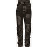 50 - Silke Bukser & Shorts Dolce & Gabbana Straight-leg jeans with silk twill interior