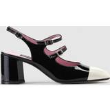 Lak - Slip-on Højhælede sko CAREL Woman's Papaya Black White Heels Colour: Black Fabric