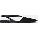 Stella McCartney Slip-on Lave sko Stella McCartney Black Iconic D'Orsay Slippers 1064 BLACK/CRYSTAL IT