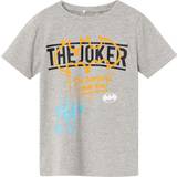 Aftagelig hætte - Batman Børnetøj Name It T-shirt SS Sappa Batman Grey Melange 122-128