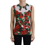 Blomstrede - Uld Overdele Dolce & Gabbana White Floral Wool Lace Vest Tank Top IT46