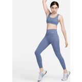 48 - Blå - Høj talje Tights Nike Go-leggings 7/8-længde med høj talje, Therma-FIT og lommer til kvinder blå EU 36-38