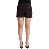 Multifarvet - One Size Bukser & Shorts BENCIVENGA Multicolor Checkered Mid Waist Folded Hem Shorts IT46