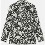 Stella McCartney Dame Skjorter Stella McCartney Forest Floral Print Silk Shirt, Woman, Black Multicolour, Black Multicolour