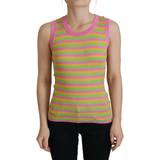 46 - Dame - Gul T-shirts & Toppe Dolce & Gabbana Multicolor Silk Vest Pullover Tank Top IT42