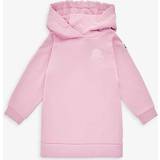 Jersey Kjoler Moncler Pink Kids Hooded Contrast-pleat Cotton-jersey Dress 4-14 Years Years