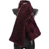 Dame - Lilla Halstørklæde & Sjal Dolce & Gabbana Purple Lamb Fur Leopard Print Scarf