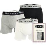 Ben Sherman Bomuld Tøj Ben Sherman Men's Chase Pack Boxer Shorts Black/Grey/White 32/30/31