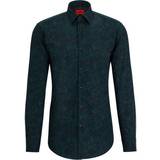 Lærred - XXL Skjorter Hugo Slim-fit shirt in floral-print cotton canvas