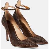 Læder - Snørebånd Højhælede sko Valentino Garavani Tan-Go embellished leather pumps brown