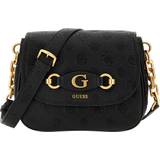 Guess Izzy Peony Tri Compartment Flap Bag - Black