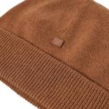 Acne Studios Dame Tilbehør Acne Studios Mens Toffee Brown Kana Logo-patch Wool-knit Beanie hat