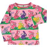Småfolk Piger Overdele Småfolk Mønstret T-shirt Med Kaniner Sea Pink Lyserød 7-8 years