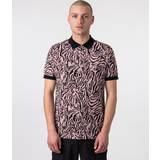 Fred Perry Pink Tøj Fred Perry Mens Dusty Rose Pink Zebra-print Logo-embroidered Cotton-piqué Polo Shirt