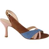 Multifarvet Højhælede sko GIA COUTURE Multicolor Suede Leather Slingback Heels Sandals Shoes EU37/US6.5