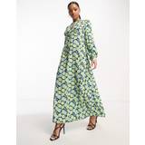 Grøn - Lange kjoler - M - Viskose Vero Moda – Aware – Grönblommig maxiklänning nyckelhålsöppning-Flera