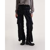 Acne Studios Polyester Bukser & Shorts Acne Studios Mid-rise velvet cargo pants black